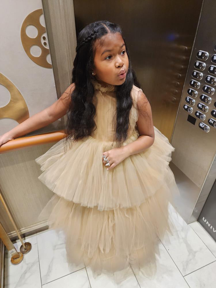 TIERS OF TULLE BEIGE