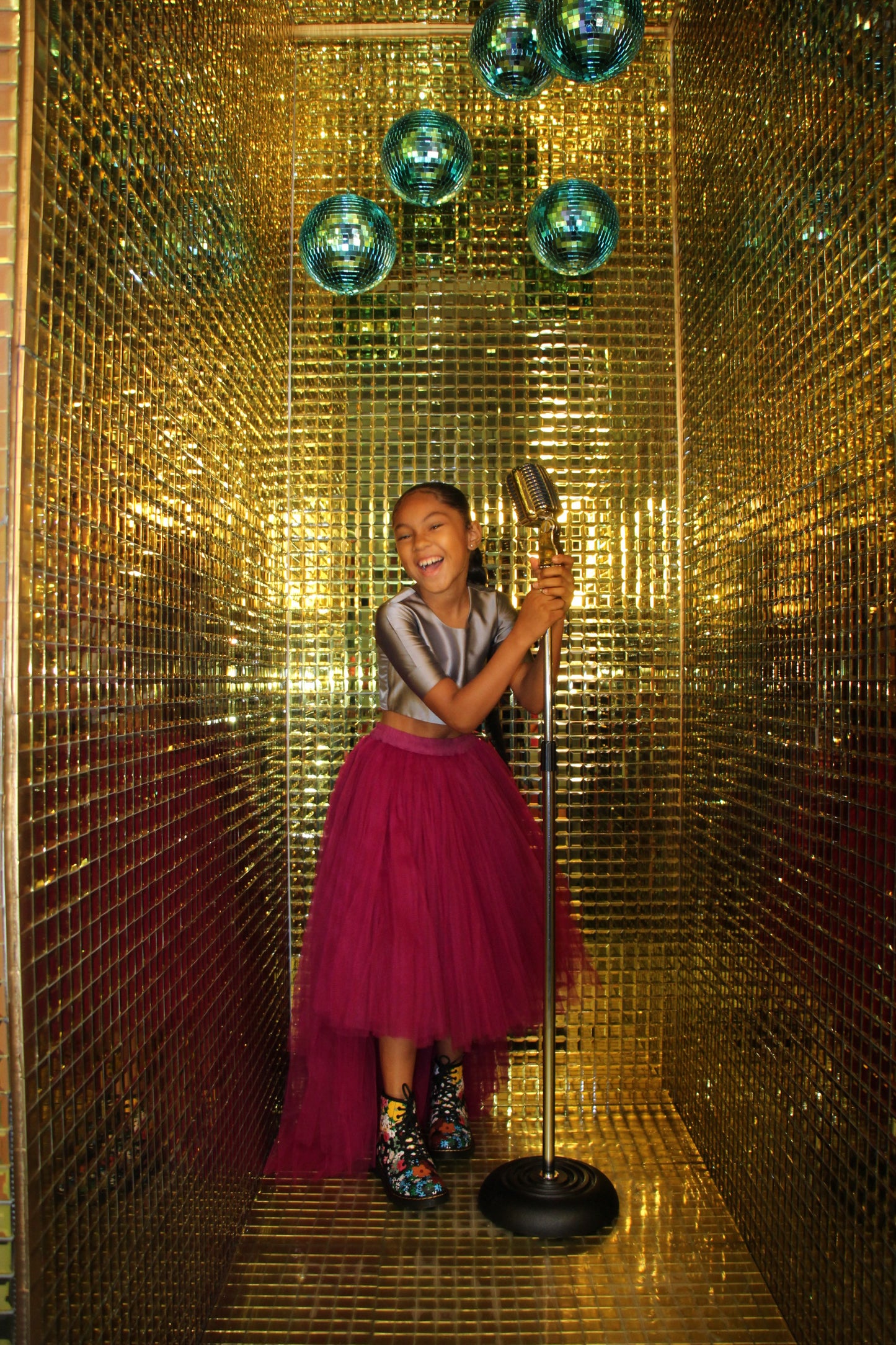 HI-LOW MAGENTA TULLE SKIRT