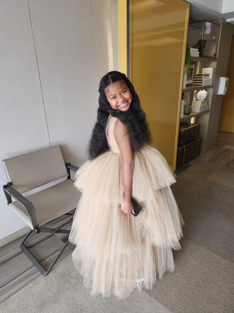 TIERS OF TULLE BEIGE